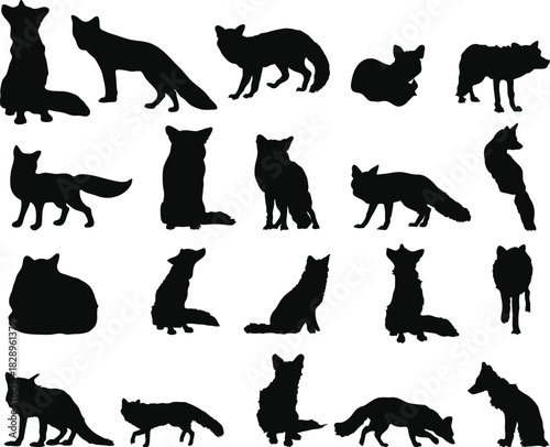 Fox Silhouettes Collection in Various Poses