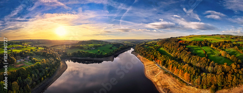 Golden hour at Loxley, Sheffield Panorama