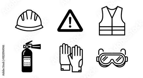 Essential Safety Gear Protective Equipment and Warning Sign for Workplace Safety
