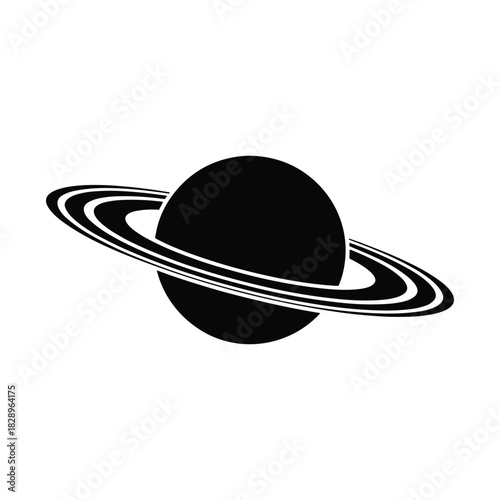 Ringed Planet Space Icon Design