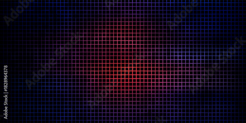 A vibrant digital pixel pattern featuring a seamless blend of pink and blue hues. the boxy elements create an abstract, geometric landscape.