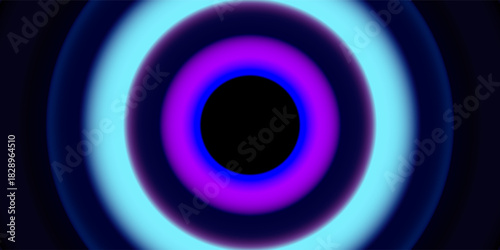 A mesmerizing pattern of neon concentric circles radiates with a vibrant glow. the vivid blue and pink hues create a dynamic and captivating visual effect.