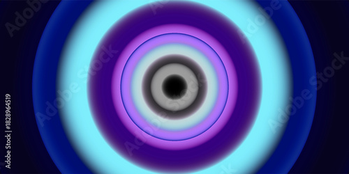 A mesmerizing pattern of neon concentric circles radiates with a vibrant glow. the vivid blue and pink hues create a dynamic and captivating visual effect.