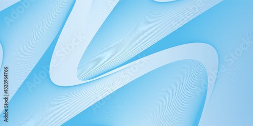 Deep sky blue gradient abstract background with stripes curve line vector image