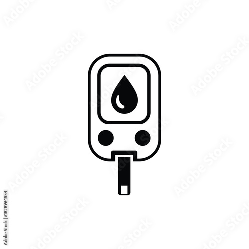 Blood Glucose Meter Icon for Diabetes Monitoring
