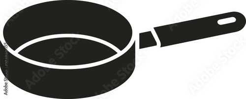 Saucepan Black Glyph Icon Vector, Kitchen Utensil Symbol for Boiling, Stewing, and Liquid Food Preparation