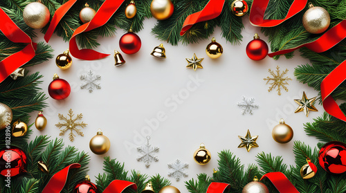 christmas frame with christmas balls