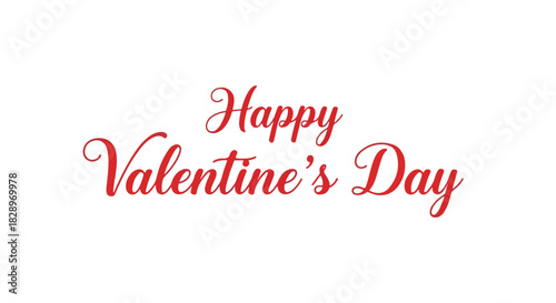 Happy Valentine's Day Card With Romantic Red Text And Decorative Elements