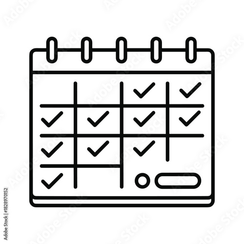 Track Your Progress with a Modern Calendar Outline Icon for Planning and Productivity, Perfect for Time Management and Achieving Goals