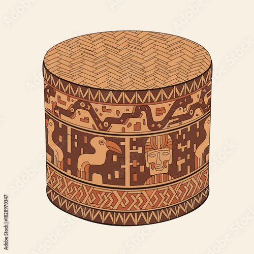 Ancient textile design exhibiting indigenous artistry and unique craftsmanship