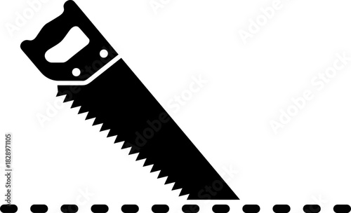 Handsaw Cutting Along Dotted Line