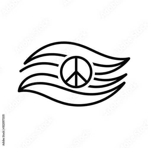 Peace symbol icon design for posters, banners, and political campaigns advocating for nonviolence and social justice, promoting unity and understanding