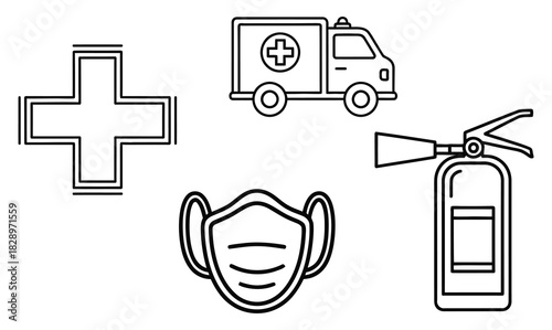 vector illustration of medical icons