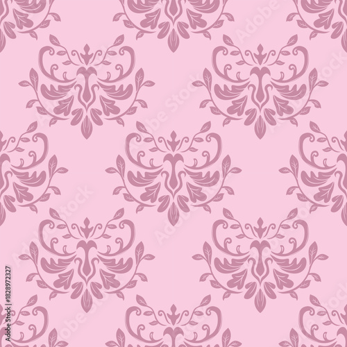 Damask seamless repeat element pattern. Beautiful luxury vintage floral damask vector illustration. Design for wallpaper, decorative, texture, textile, ornament, wrapping, shirts, clothing