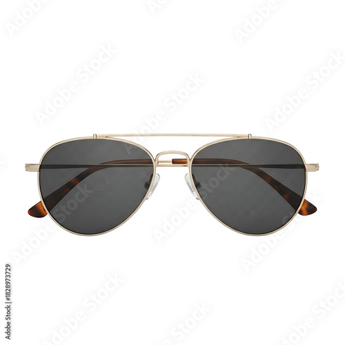 Stylish aviator sunglasses with silver frames on a black background