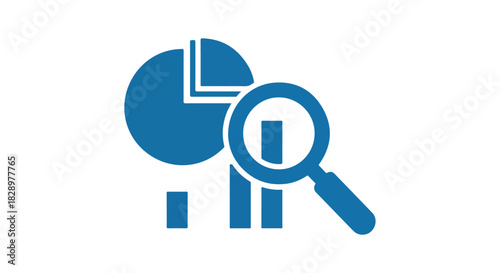 Data Analysis and Research Icon Representing Financial Growth and Magnification