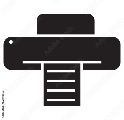 Office printer icons pack in black and white versions for web. EPS 10