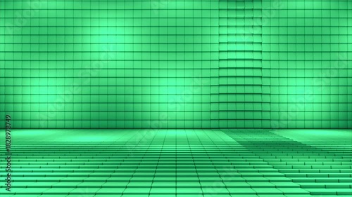 Broadcast Pulsating Switching Hi-Tech Blinking Illuminated Cubes Stage Floor, Multi Color, Events, 3D, Loopable, 4K