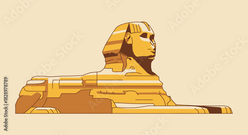 Ancient Egyptian Sphinx Monumental Sculpture Historical Landmark.