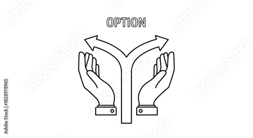 Hands guiding a fork in the road symbolizing choices and decision making processes