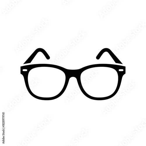 Black frame eyeglasses with clear lenses, a classic and timeless accessory for vision correction.