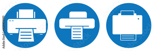 Document desktop printer flat icon for apps and websites. EPS 10