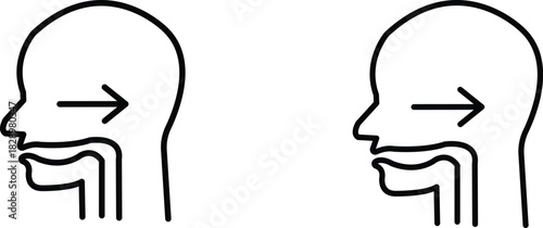 swallowing reflex  icon vector graphic illustration  with white background flat hand made icon fill icon .