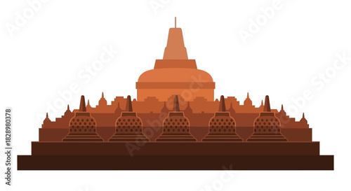 Borobudur Temple Complex in Indonesia a World Heritage Site.