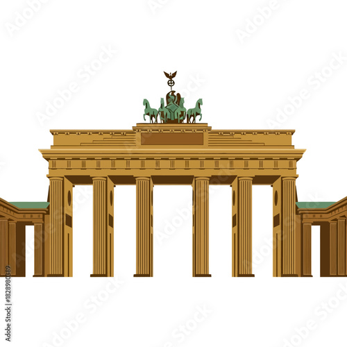 Brandenburg Gate iconic landmark in Berlin Germany.