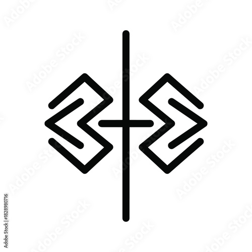 Elegant geometric symbol with balanced symmetry for logo design or minimalist art projects, a modern icon with clean lines and versatile applications