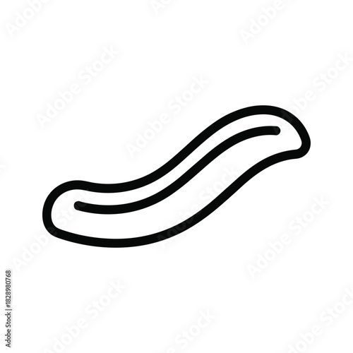 Simple minimalist outline of a cucumber, perfect for recipes or health concepts, add a fresh, clean look to your design projects now