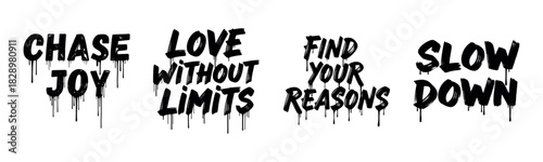 Bold dripping graffiti text art motivational quotes