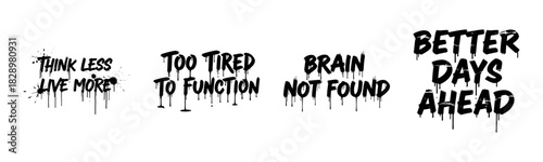 Graffiti style texts: positive and humorous word art collection