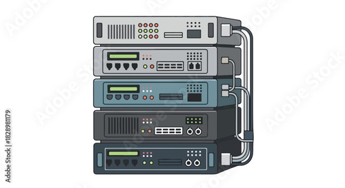 Network Server Rack Mountable Equipment Stacked for Data Center Operations