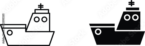 ship  icon vector graphic illustration  with white background flat hand made icon fill icon .