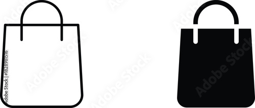 shopping bag  icon vector graphic illustration  with white background flat hand made icon fill icon .