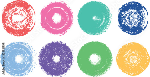 Colorful easter egg shapes with textured grunge effect on white background