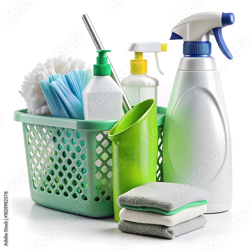 cleaning products isolated