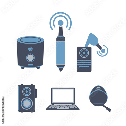 Collection of modern electronic devices and gadgets for everyday use.