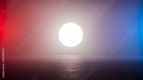 Luminous Sphere in Abstract Space: A captivating abstract composition features a radiant sphere of light, emanating a soft glow that dances across a mysterious, colored background.