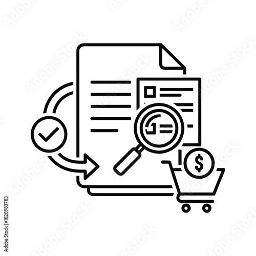 Minimalist vector icon of a sewing pattern, illustrating garment shaping with a waist dart for tailoring and dressmaking.