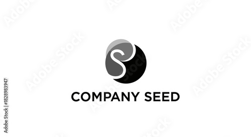 Company Seed Logo Design with Abstract S Letterform in a Circular Shape.
