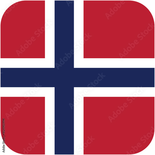 Norway Flag Icon – Red Field with Blue White Cross