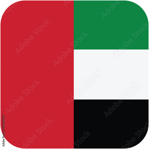 UAE Flag Icon – Red Green White Black Rounded Square