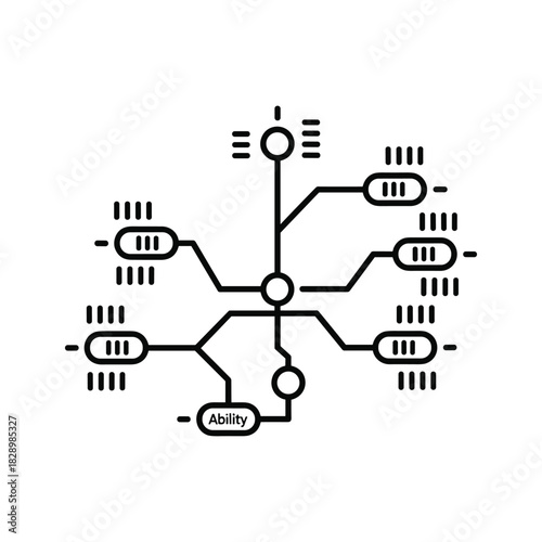 Modern network diagram showing ability connection in a sleek, scalable design for business technology presentations
