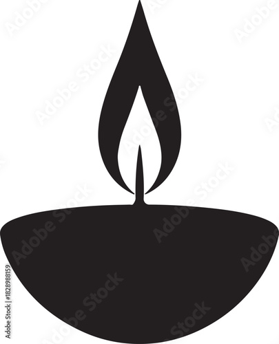 Burning candle with flame of light featuring lightbulb meditation or peace spirituality