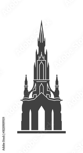 Gothic architectural structure with intricate spires and arches.