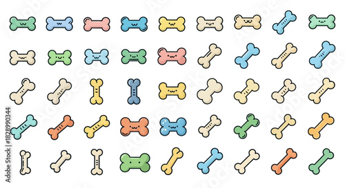 Colorful Dog Bone Collection - A Variety of Canine Treats.