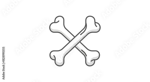 Crossed Bones Illustration - A Symbol of Danger and Mortality.