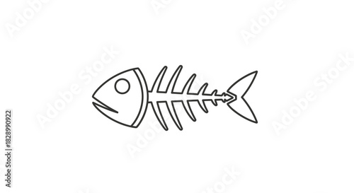 Minimalist Fishbone Illustration - A Simple and Clean Design.
